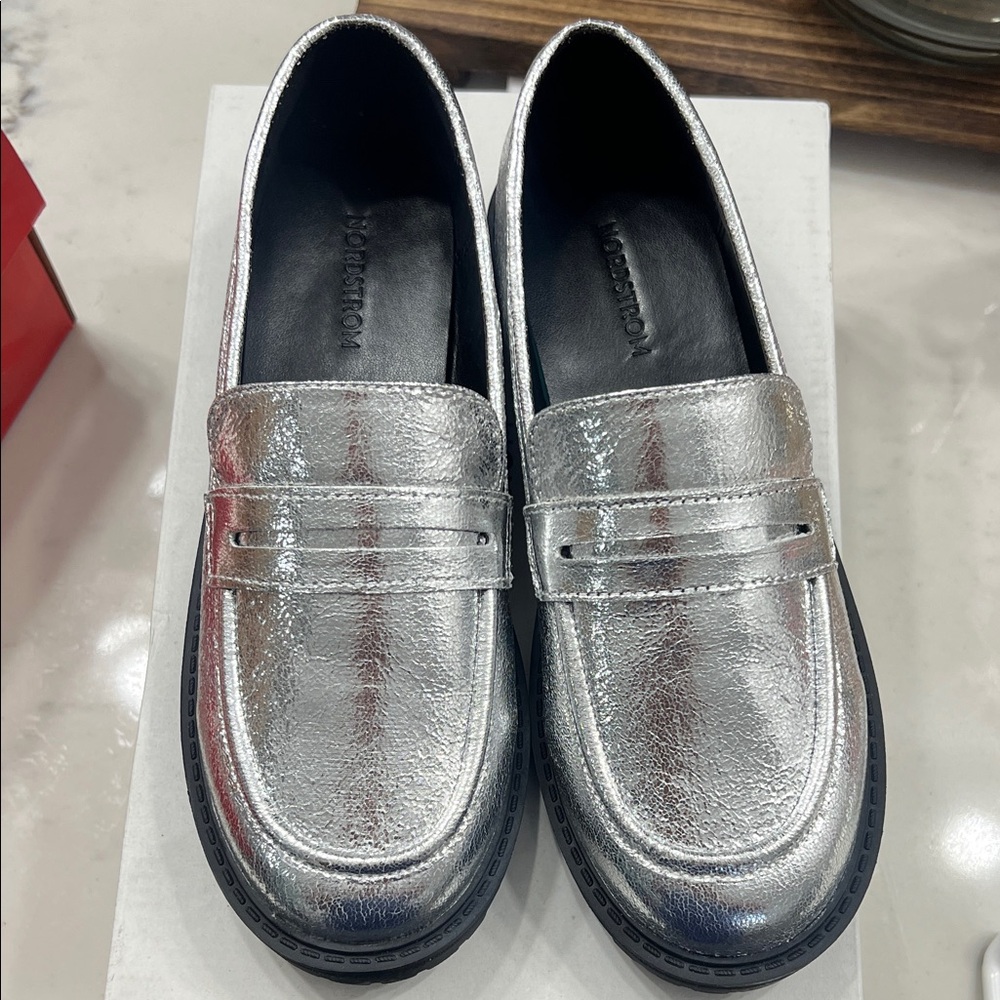 Nordstrom Silver Kids Loafers